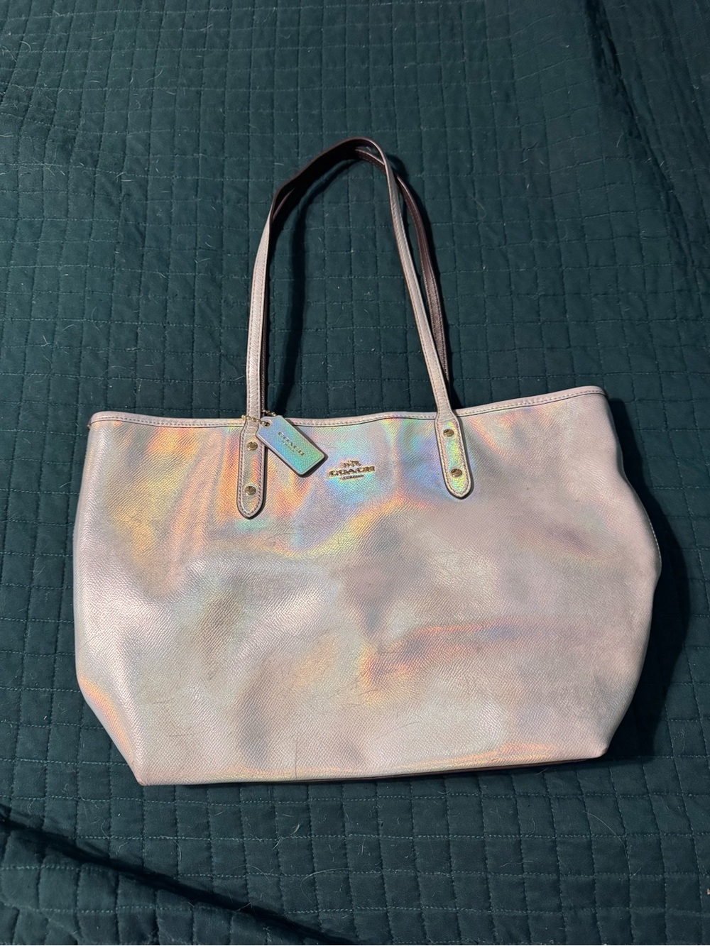 Coach Iridescent Tote - Pearl Sheen - Picture 7 of 9
